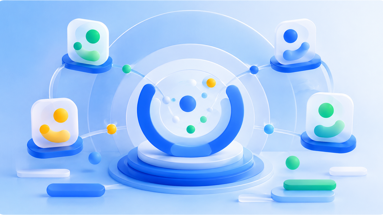 Abstract educational technology visual representing open learning resources.
